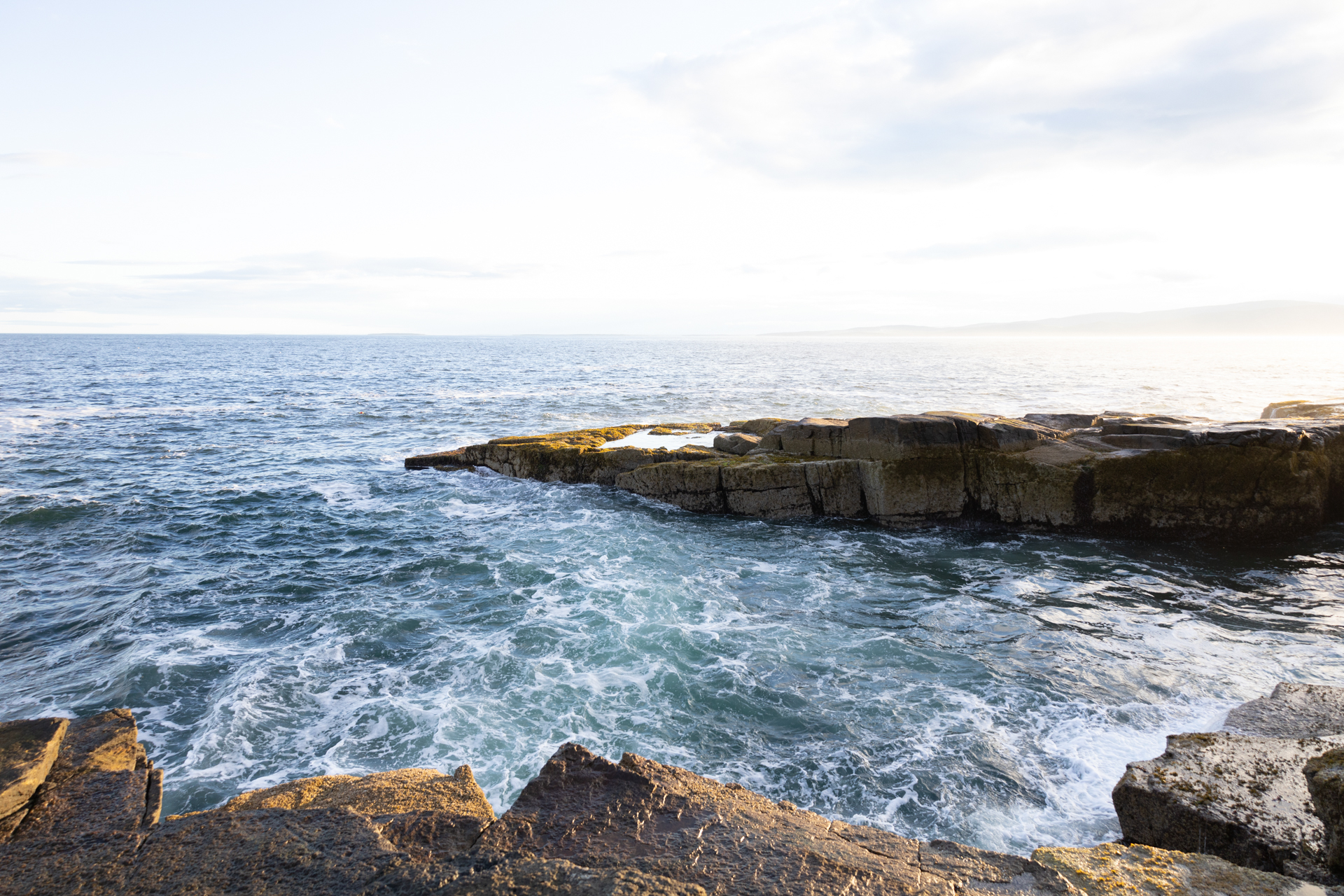 Rocky shoreline with water view