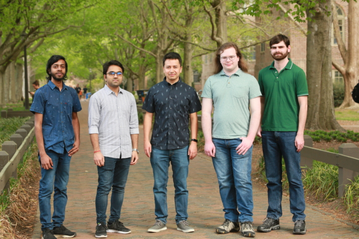 NSF Career Award Oscar Chaparro (center) with some of his students.