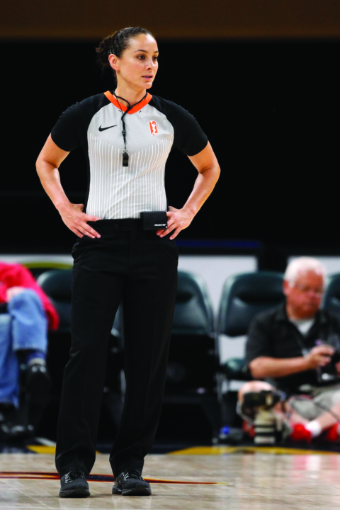 WNBA official Tiara Cruse during the game between the Connecticut Sun and Indiana Fever June 24, 2018, at Bankers Life Fieldhouse in Indianapolis, IN. The Indiana Fever defeated the Atlanta Dream 96-64.