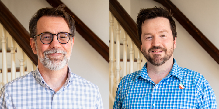 A composite photo shows two images of Mark Hofer and Danny Devlin, side-by-side