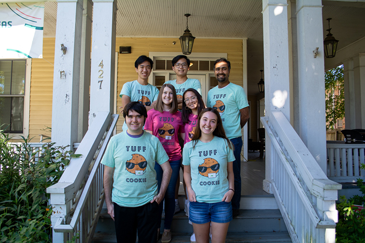 Photo of people standing on steps