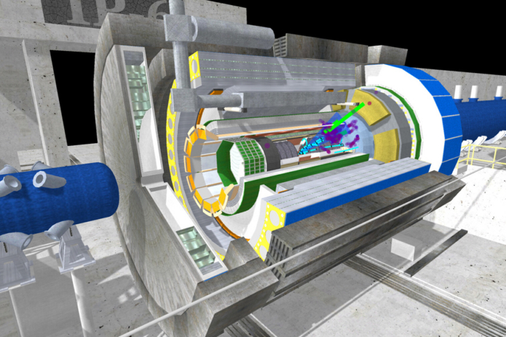 A graphic shows a model of an ePIC detector