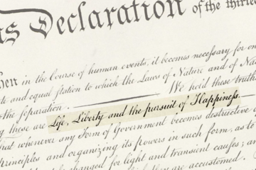 This is a photo of an excerpt from the Declaration of Indepence