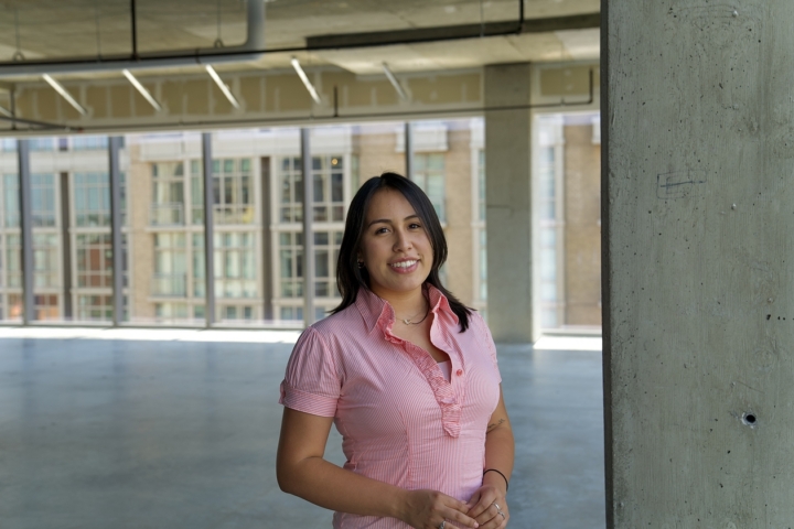 This is a photo of Nayla Bonilla-Mendez ’28 who won a scholarship to study in Chile