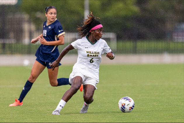 This is a photo of Zeta Kromah playing for the women's varsity soccer team.