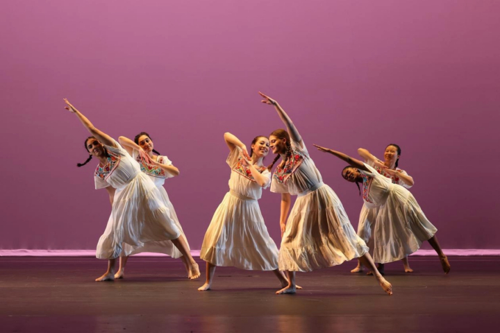 This is a photo of the Orchesis Modern Dance group performing in 2024